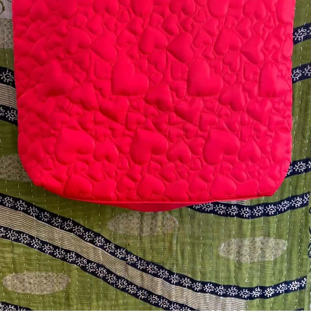 Kate Spade Fragrances Red Hearts Quilted Tote Bag